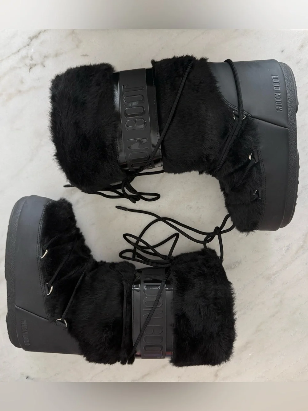 Black Icon Faux Fur Moon Boot